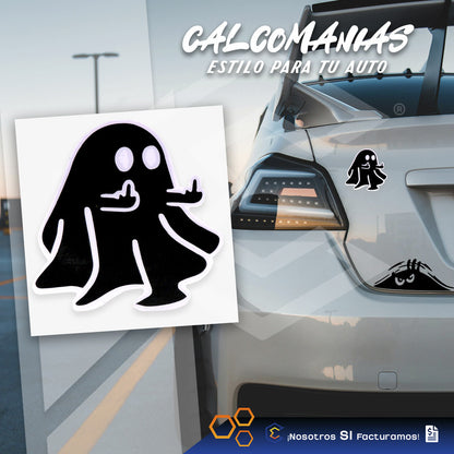 10 Calcomanía Fantasma Grosero Sticker Vinil Auto Moto 10cm