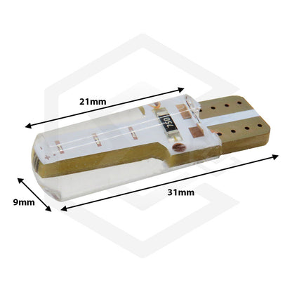 Kit 5 Pares Focos Led Cob Grande Pellizco T10 Silicon Auto