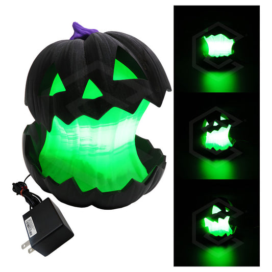 Lámpara Calabaza Luz Led Halloween Decoracion E Impresión 3d Negro