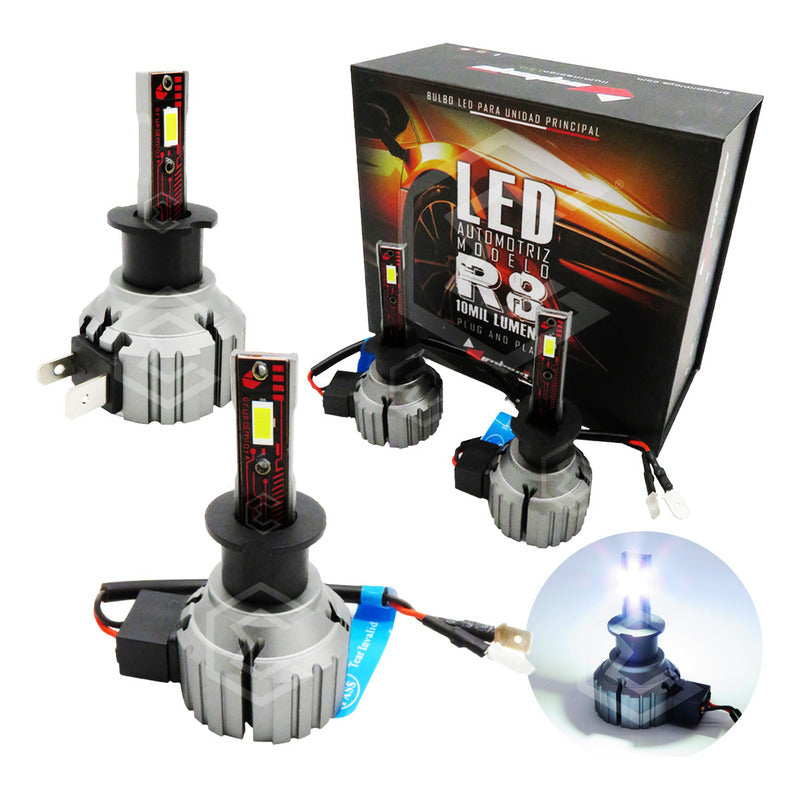 Kit Focos 12 Leds H3 Alta Baja Plug And Play 10,000lm 12-24v H3