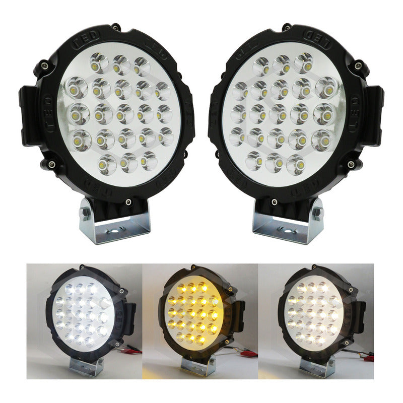 Par Faros Bicolor Exploradores Redondos 21 Leds Fijo 7'' 24v