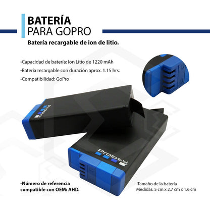 2 Pilas 1680mah + Cargador Dual Para Gopro Max 360