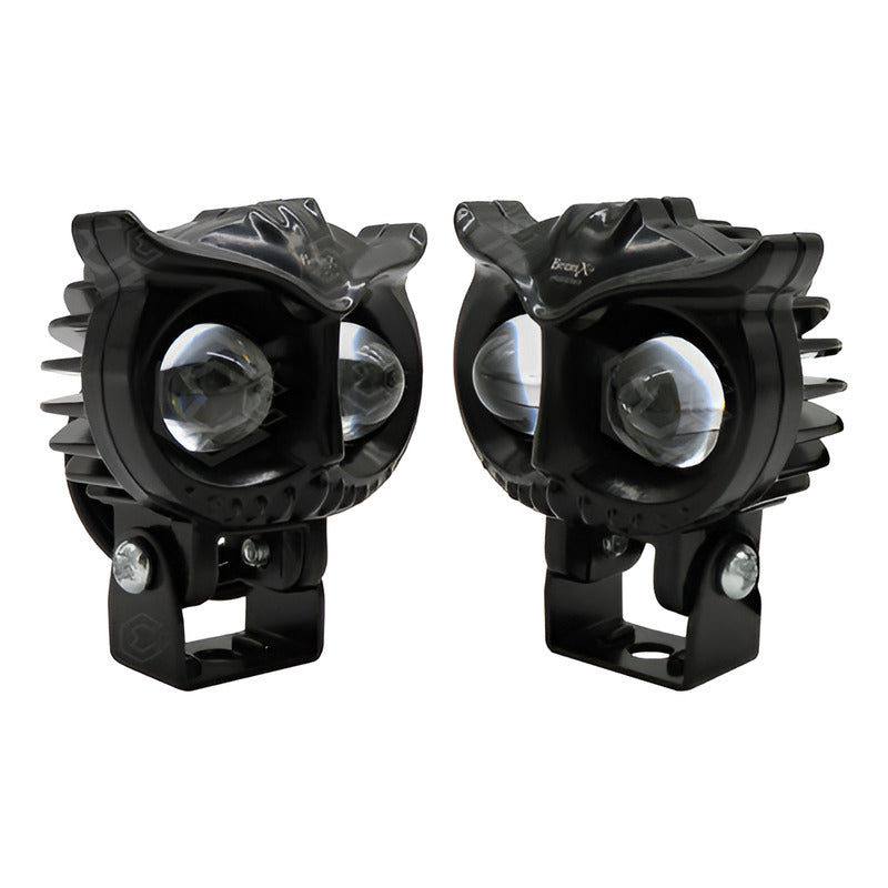 Faros Universal Búho 12 Hiperleds 3 Funciones 12-24v Bicolor