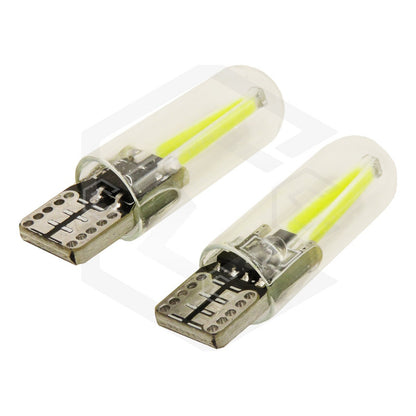 Kit 10 Foco De Pellizco Led Cob Vidrio Filamento Canbus T10