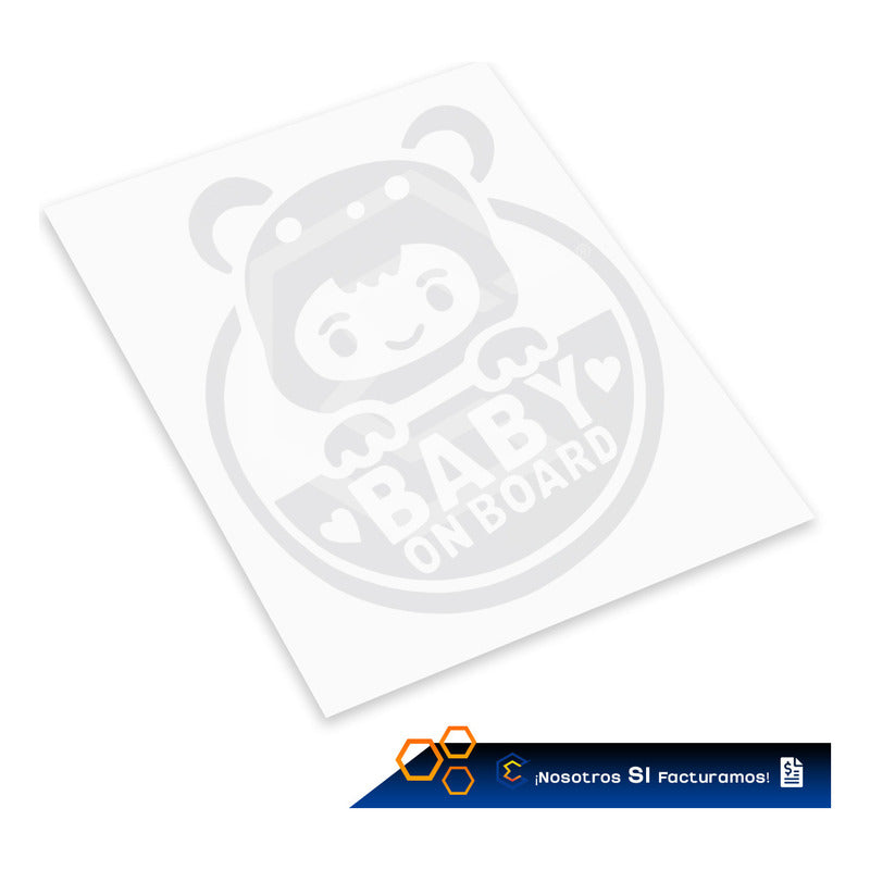 Calcomanía Bebé A Bordo Sticker Vinil Auto Moto 14cm X 15cm