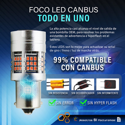 2 Focos 1156 54 Leds Canbus Fijo Ventilador 12v 29w 1000lm