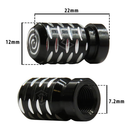 Kit 4 Tapon Cubre Pivote Válvula Metálico Espiral Auto Moto