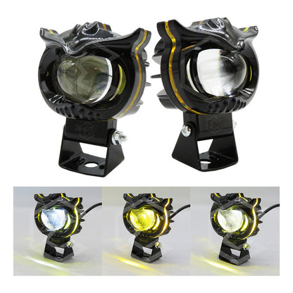 Par Faros 6 Leds 1 Lupa Bicolor Fijo Estrobo Cíclope 12-24v