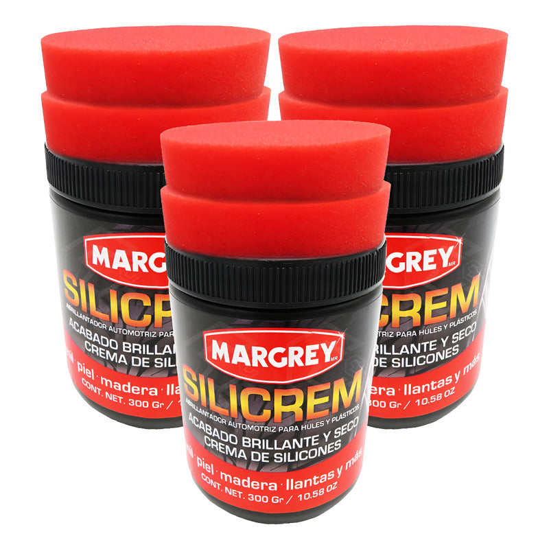 3abrillantador Para Llantas Y Plásticos Con Esponja Silicrem Blanco