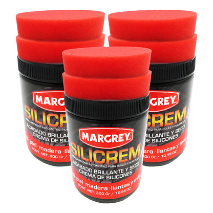 3abrillantador Para Llantas Y Plásticos Con Esponja Silicrem Blanco