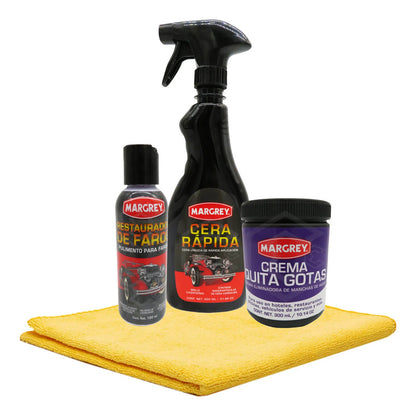 Kit Margrey Crema, Restaurador De Faros Y Cera Rápida