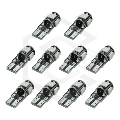 Kit De 10 Focos De Pellizco T10 5  Leds 5050 Alta Potencia