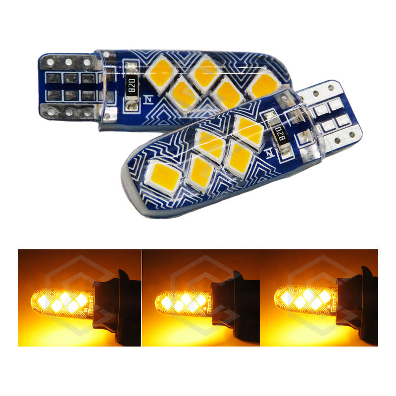 Par De Focos De Pellizco T10 10 Leds Smd Silicón Mosaico 12v