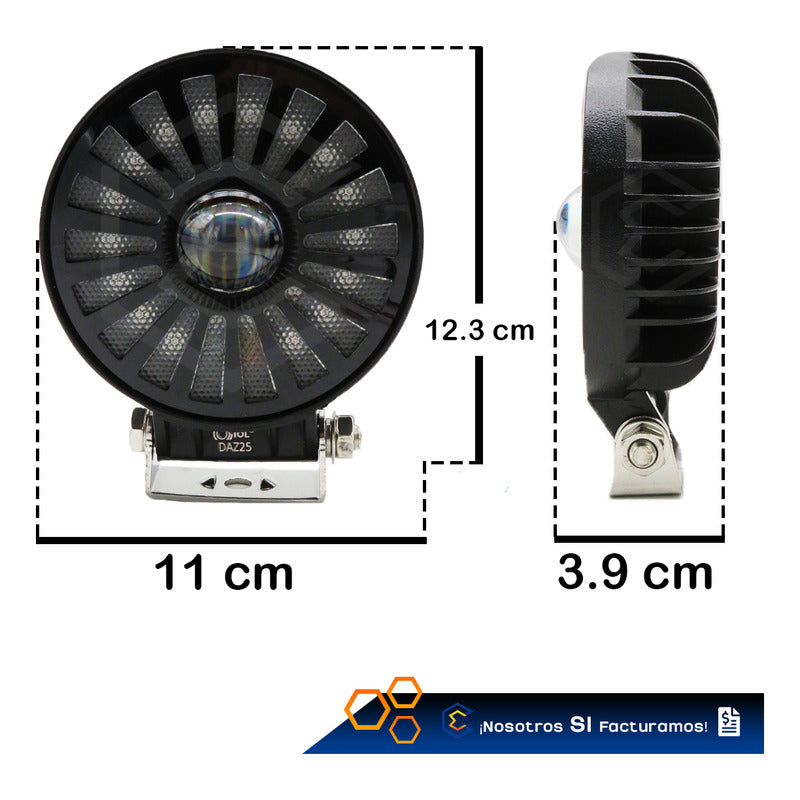 Par De Faros 114 Leds Redondo Bicolor Fijo Secuencial 12-24v