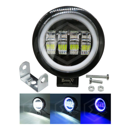 Par Faros Redondo 4 Hiper Lupa Ojo Ángel Gel Cob Estrobo