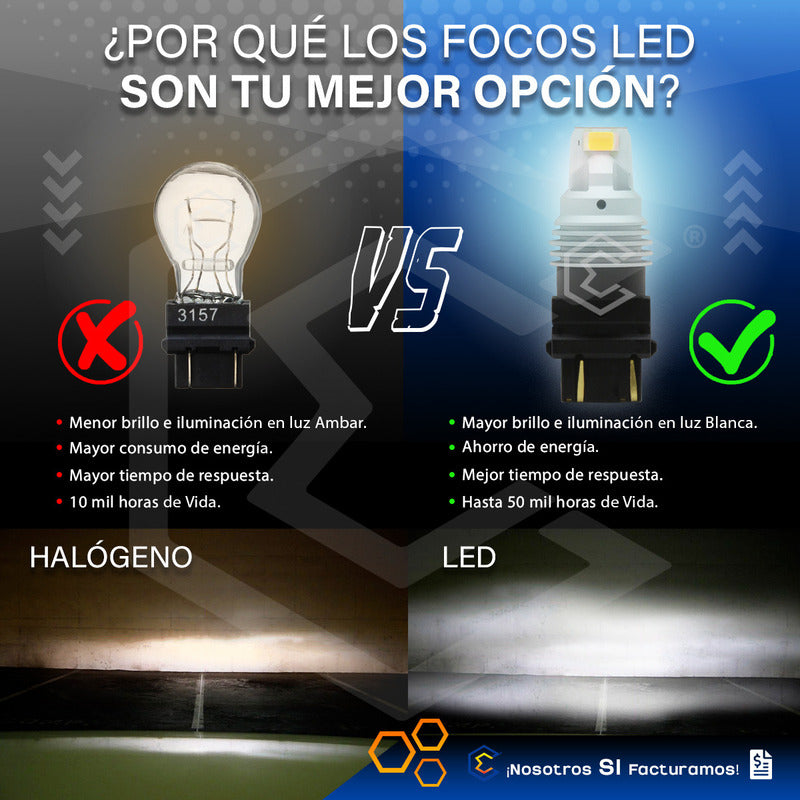 Par De Focos 3157 12 Leds Csp Canbus Fijo 10-60v 10w 1100lm