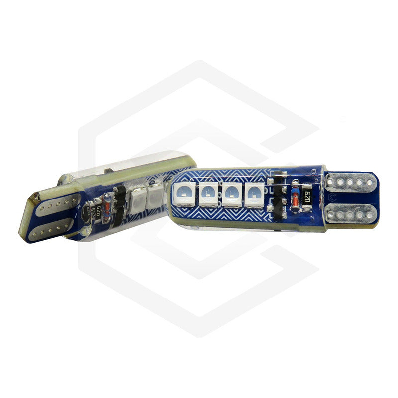 Kit 10 Focos Pellizco T10 8 Led Codigos 3 Funciones 12v T