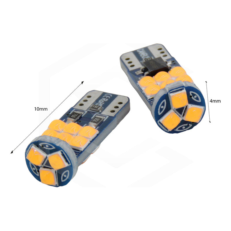 Par Foco Pellizco T10 15leds Burbuja Canbus Doble Polaridad
