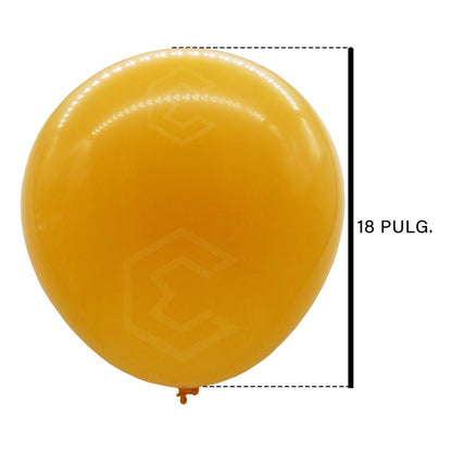 Bolsa 25 Globos Amarillo Mostaza Brillo #18 Fiestaboda Latex Amarillo Moztaza Brilloso