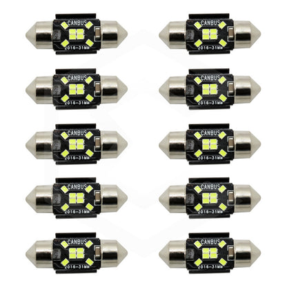 Kit 10 Focos Luz Interior 10 Leds Canbus 31mm 36mm 39mm 41mm