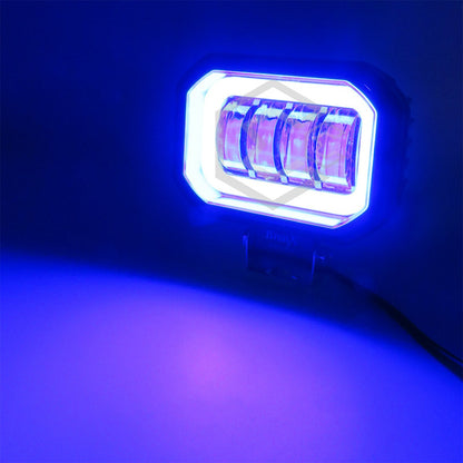 Par Faros Rectangular 4 Hiper Lupa Arillo Ángel Gel Estrobo
