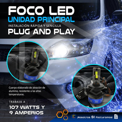 2 Focos 48 Leds H4 Canbus Ventilador Alta Baja 36,000lm 107w H4