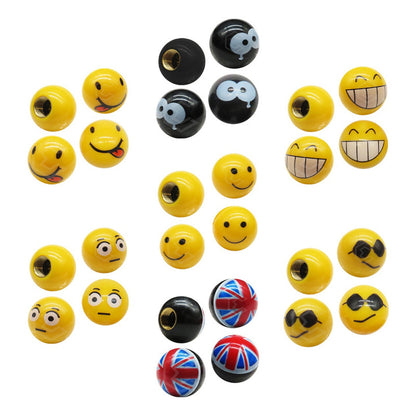 Kit 4 Tapones Cubre Pivote Válvula Emoji Caritas Auto Moto