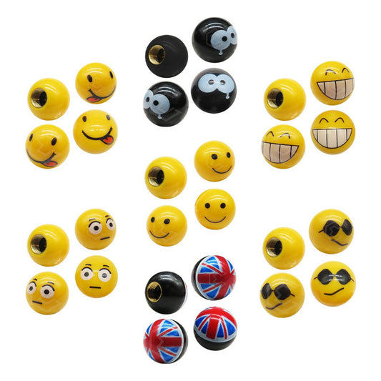 Kit 4 Tapones Cubre Pivote Válvula Emoji Caritas Auto Moto