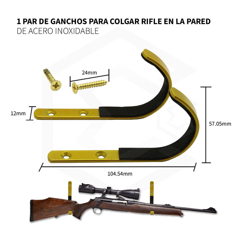 Gancho Para Colgar Rifle En La Pared De Acero Inoxidable