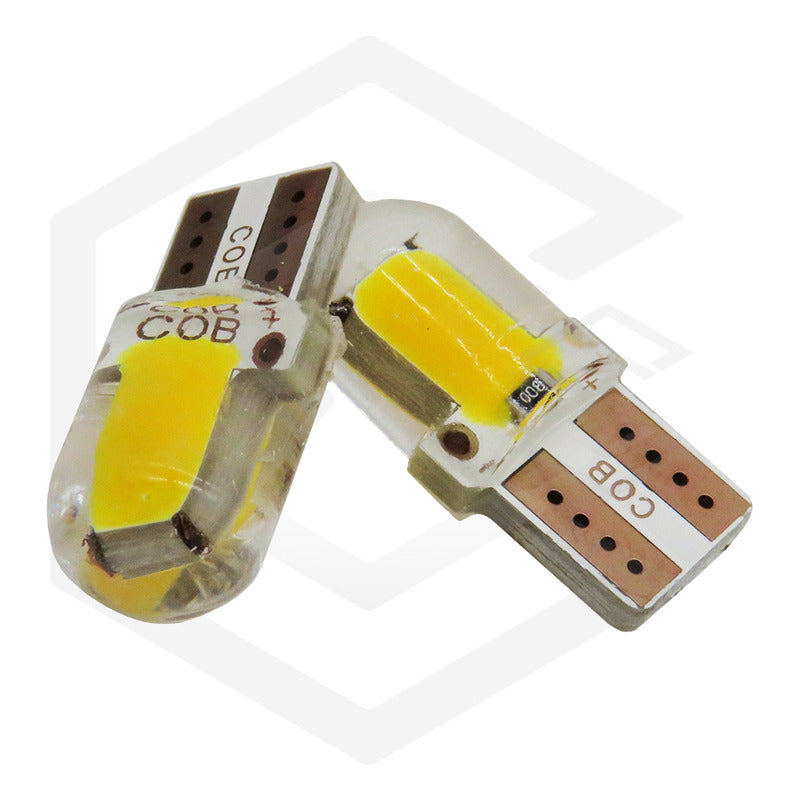 Kit 5 Pares  Focos Led Cob Pellizco T10 Silicon Auto Moto