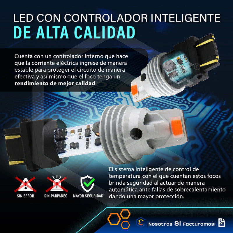 Par De Focos 3157 12 Leds Csp Canbus Fijo 10-60v 10w 1100lm