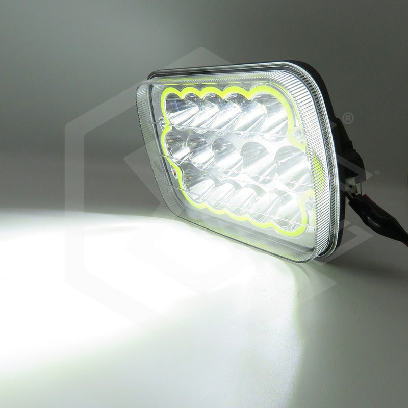 Par Unidad 5x7 108 Led Blanco Aro De Angel Alta/baja 12/24v