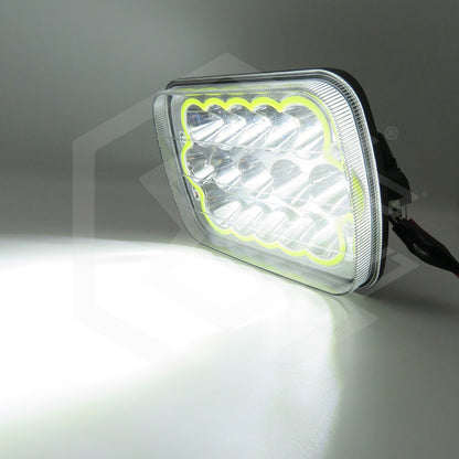 Par Unidad 5x7 108 Led Blanco Aro De Angel Alta/baja 12/24v