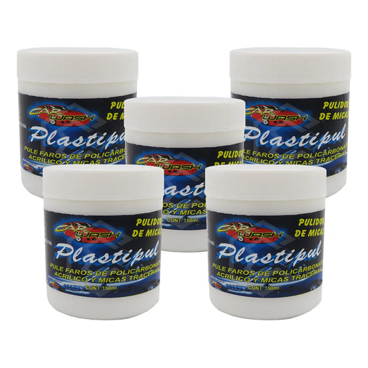 5 Pulidor De Faros Micas Calaveras Plastipul En Crema 150ml Agua