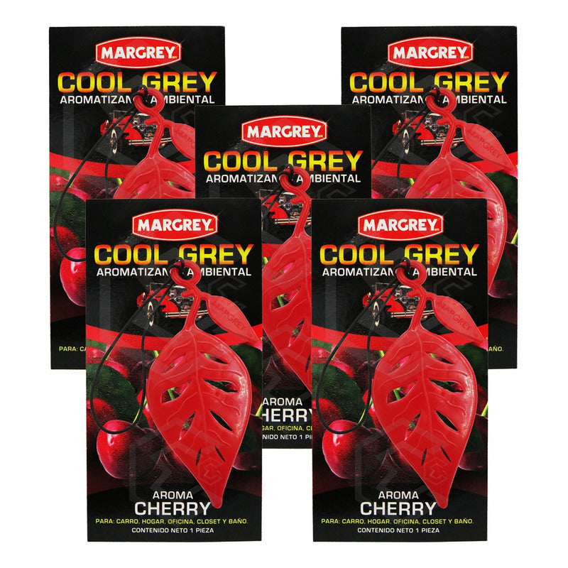 Aromatizante Auto Casa Ambiental Cool Grey Hoja Margrey 5pza