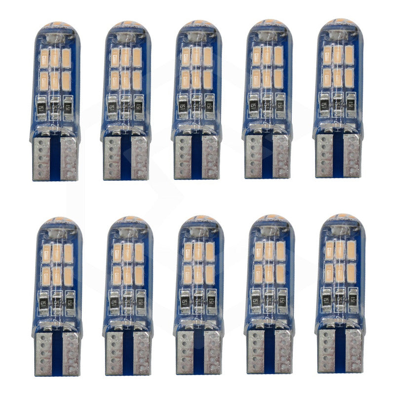 Kit De 10 Focos De Pellizco T10 15 Leds Encapsulado 3014 12v