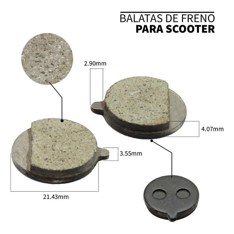4 Balatas Para Freno De Disco Scooter Electrico Honey Whalet