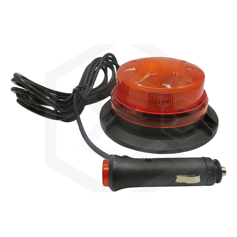 Torreta Led Color Ambar 12-24v 15w Ip65 Con Iman 7 Funciones
