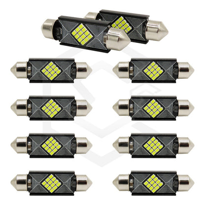 10 Focos 12 Led Canbus C10w Festoon Fusible Interior 12/24v