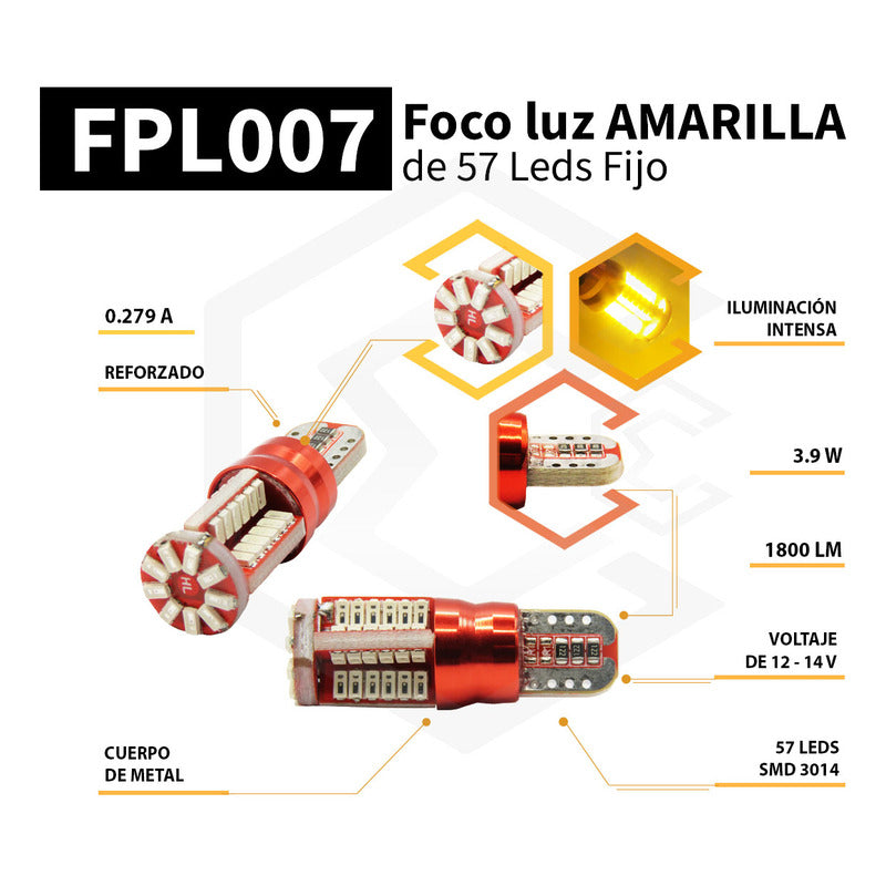 Par De Focos De Pellizco Mazorca 57 Led Super Potente 12v