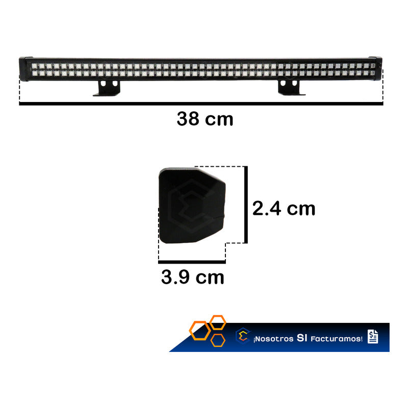 Barra 96 Leds Rgb Código Torreta 38cm C/ Ventosas 12w 10-30v