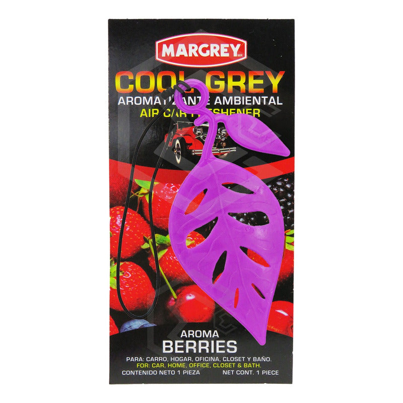 Aromatizante Auto Casa Ambiental Cool Grey Hoja Margrey 5pza
