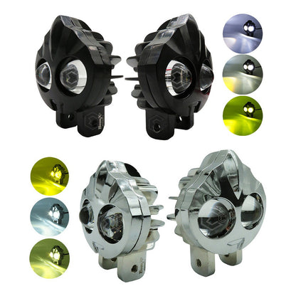 Faros Universales Cara De Flama Bicolor Fijo Estrobo 12-24v