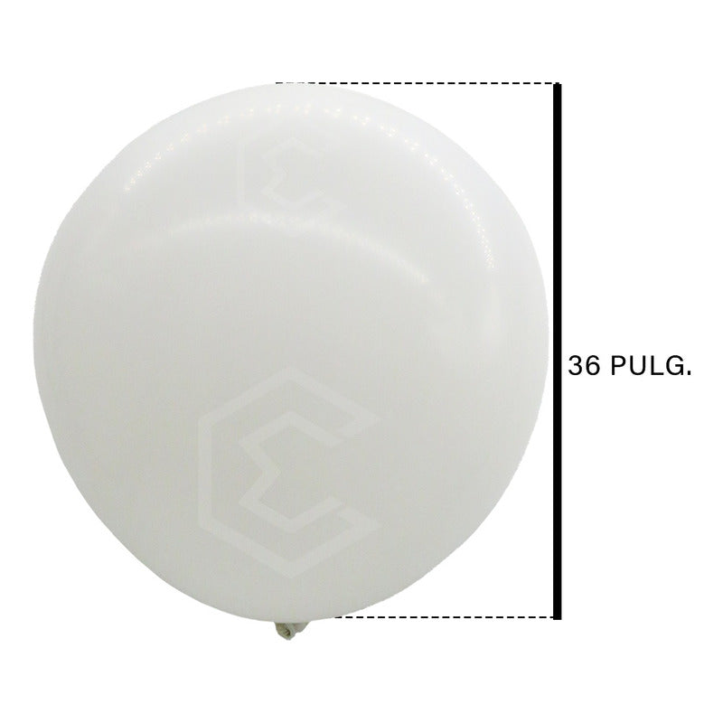 Bolsa 3 Globos Blanco Brillosos #36 Adorno Fiesta Boda Latex Blanco