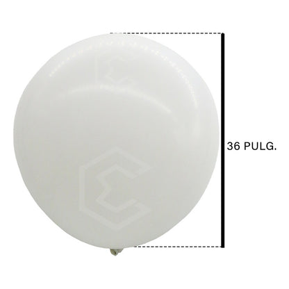 Bolsa 3 Globos Blanco Brillosos #36 Adorno Fiesta Boda Latex Blanco