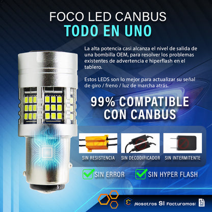 2 Focos 1157 54 Leds Canbus Fijo Ventilador 12v 29w 1000lm