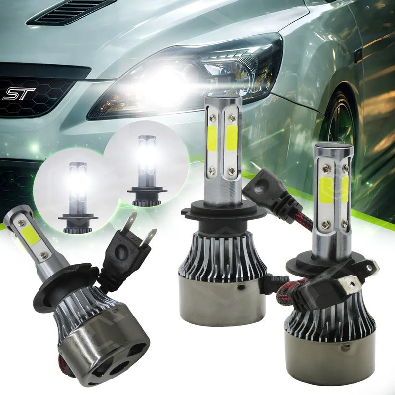 2 Focos Led 4 Caras Ventilador Alta O Baja 16000lm 25w 9-32v H7