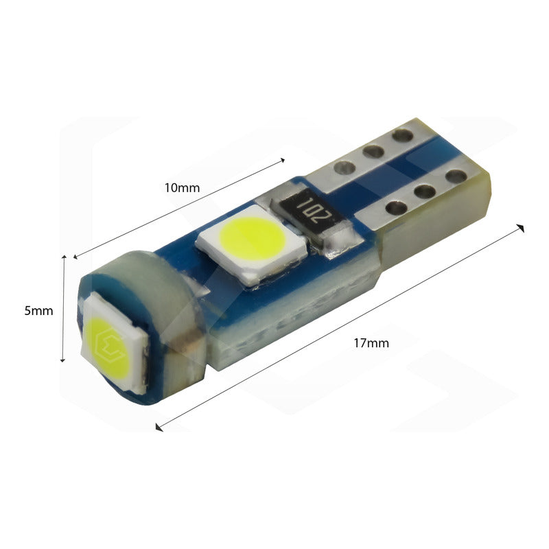 Kit 10 Focos 3 Leds Tablero Mandos T5 3030 3w 12v Colores