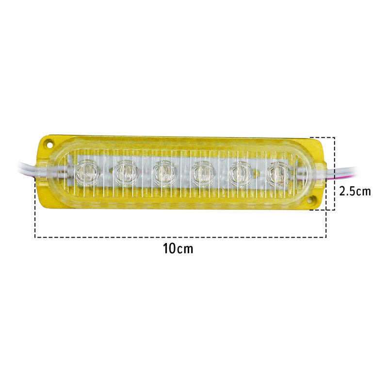 20 Módulos 6 Led Acrilico Alta Intensidad Color A Elegir 12v