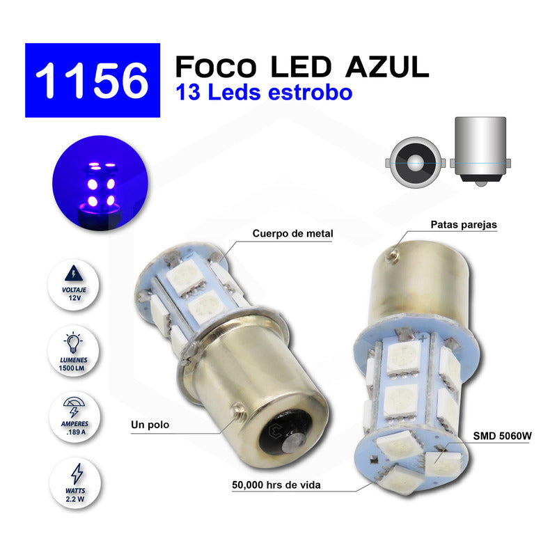 2 Focos 1157 1156 1176 3157 7440 7443 13 Leds  Estrobo 12v
